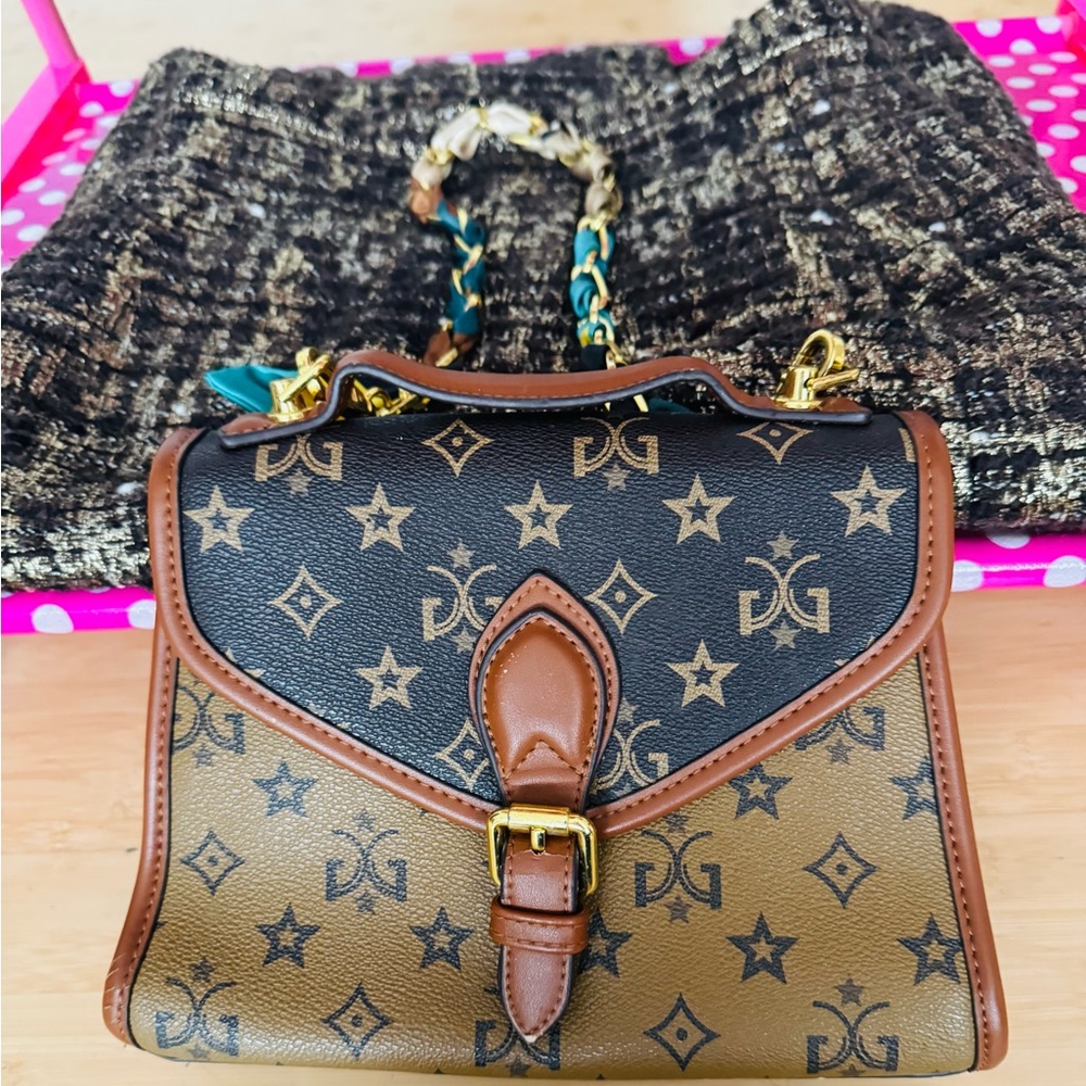 Women's Brown and Black Bag